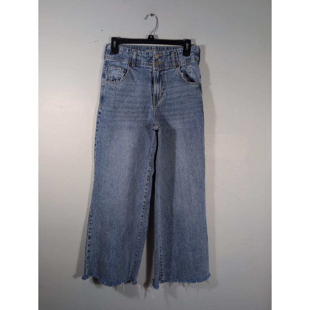 Habitual Jeans Women Sz 2 High Rise Wide Leg 90s Y2K Boho Raw Hem